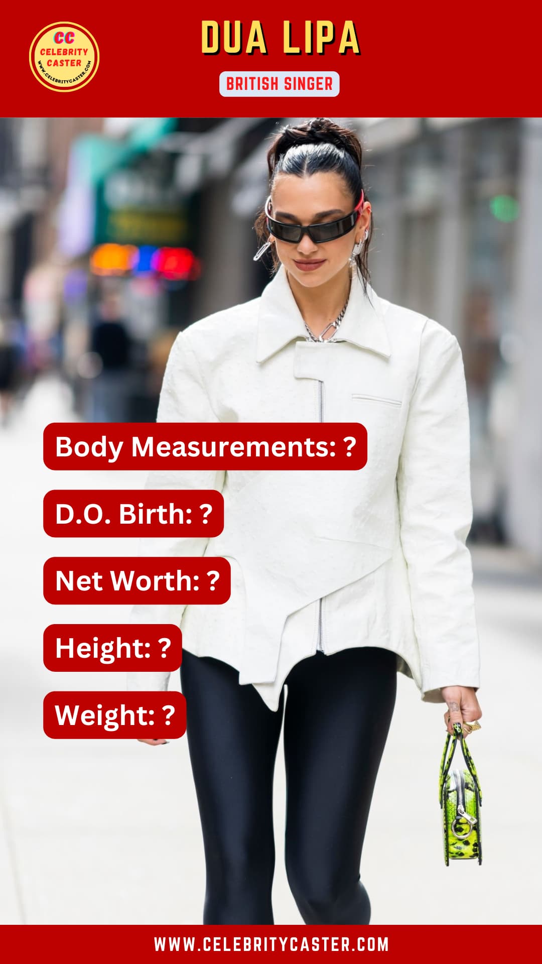 CELEBRITY CASTER is going to unfold her beautiful Dua Lipa Singer Biography and her other body statistics like weight, and Dua Lipa age!